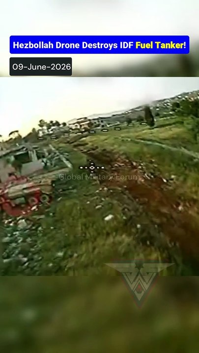Hezbollah Drone Hits IDF HEMTT Fuel Tanker