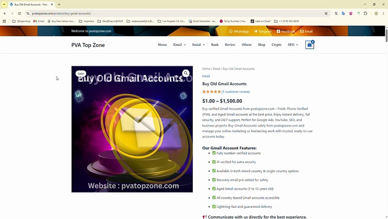 Buy Old Gmail Accounts - Fresh, PVA & Aged Gmail - Google Chrome 2026-06-08 11-49-59