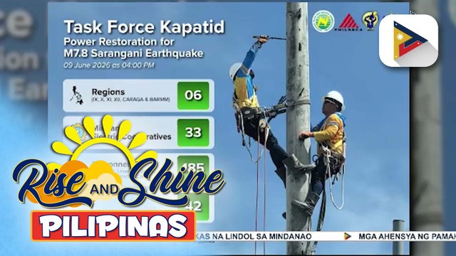 NEA, kumikilos na para maibalik ang supply ng kuryente sa mga lugar na naapektuhan ng #lindol sa Mindanao