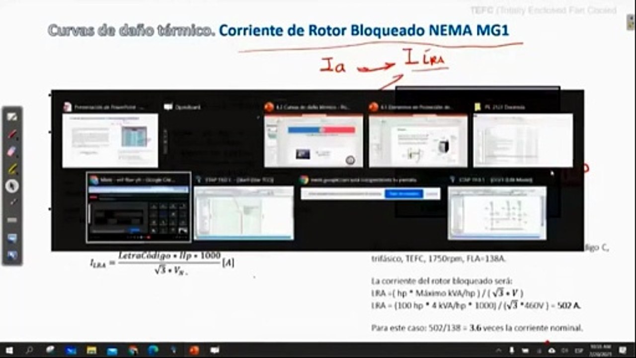 Limite de operación de motor a Inducción