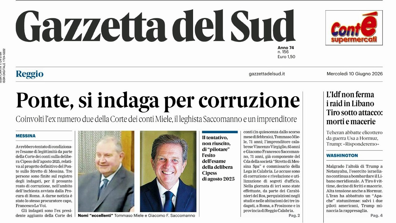 Rassegna stampa 10-06-2026 edizioni Calabria