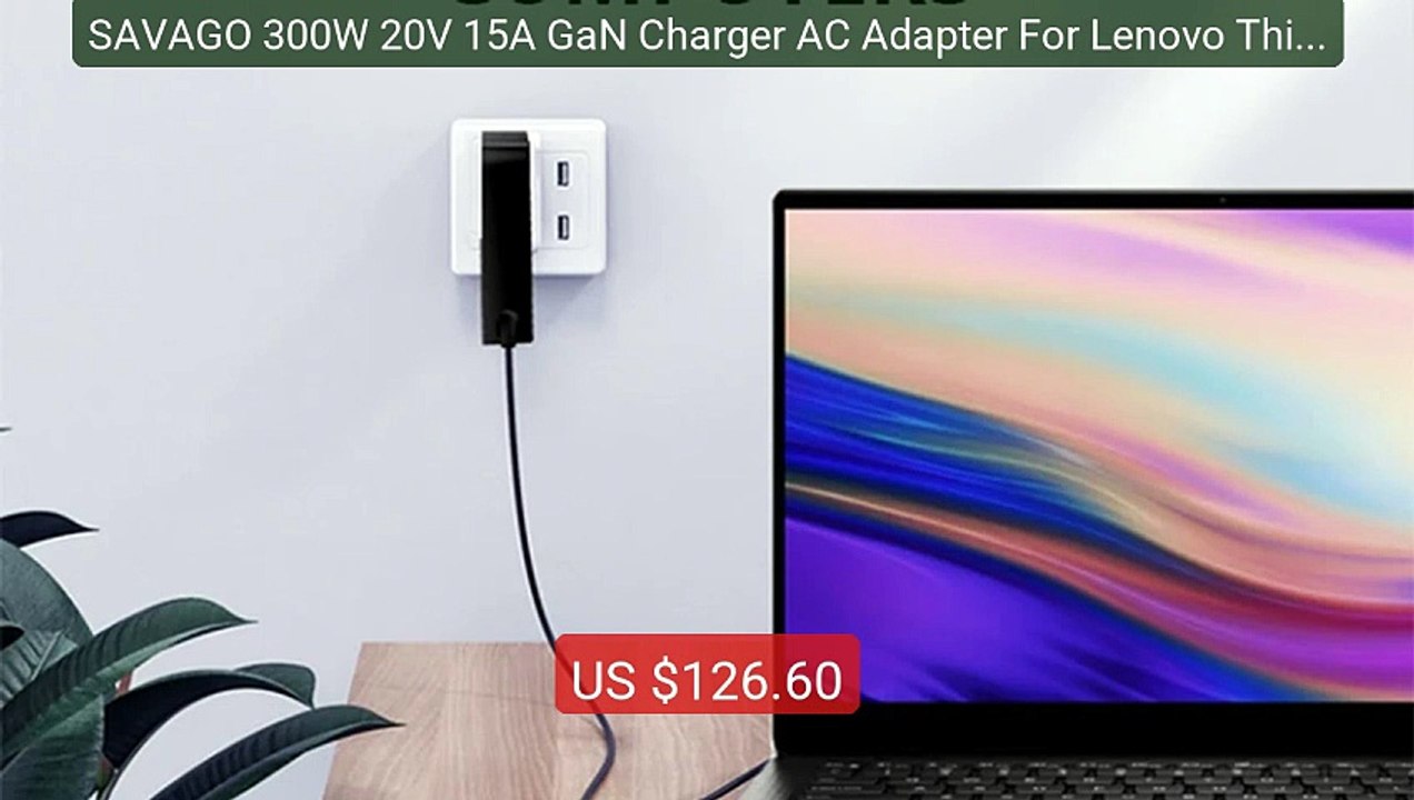 SAVAGO 300W 20V 15A GaN Charger AC Adapter For Lenovo ThinkPad... -- Best Buy 2026 | Great Quality!
