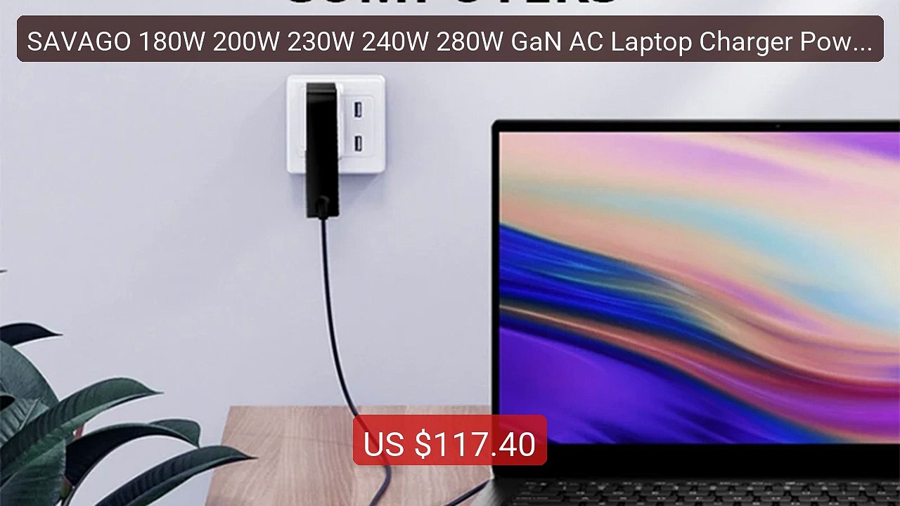 SAVAGO 180W 200W 230W 240W 280W GaN AC Laptop Charger Power A... -- Amazing Value 2026 | Must Have!