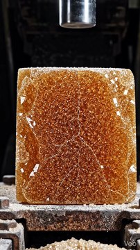 Hydraulic Press Crushing Sugar Blocks 🍬💥 Extreme Pressure Test