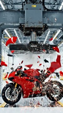 Hydraulic Press Crushes a Motorcycle 🏍️💥 Extreme Crushing Test
