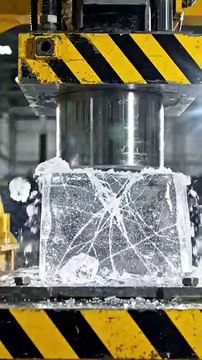 Hydraulic Press Crushing an Ice Block ❄️💥 Extreme Pressure Test