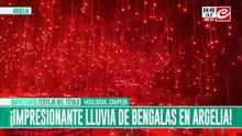 Impresionante lluvia de bengalas para festejar un campeonato