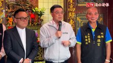 卓榮泰基隆拜廟 稱童子瑋「生托養學」育兒政策有魄力