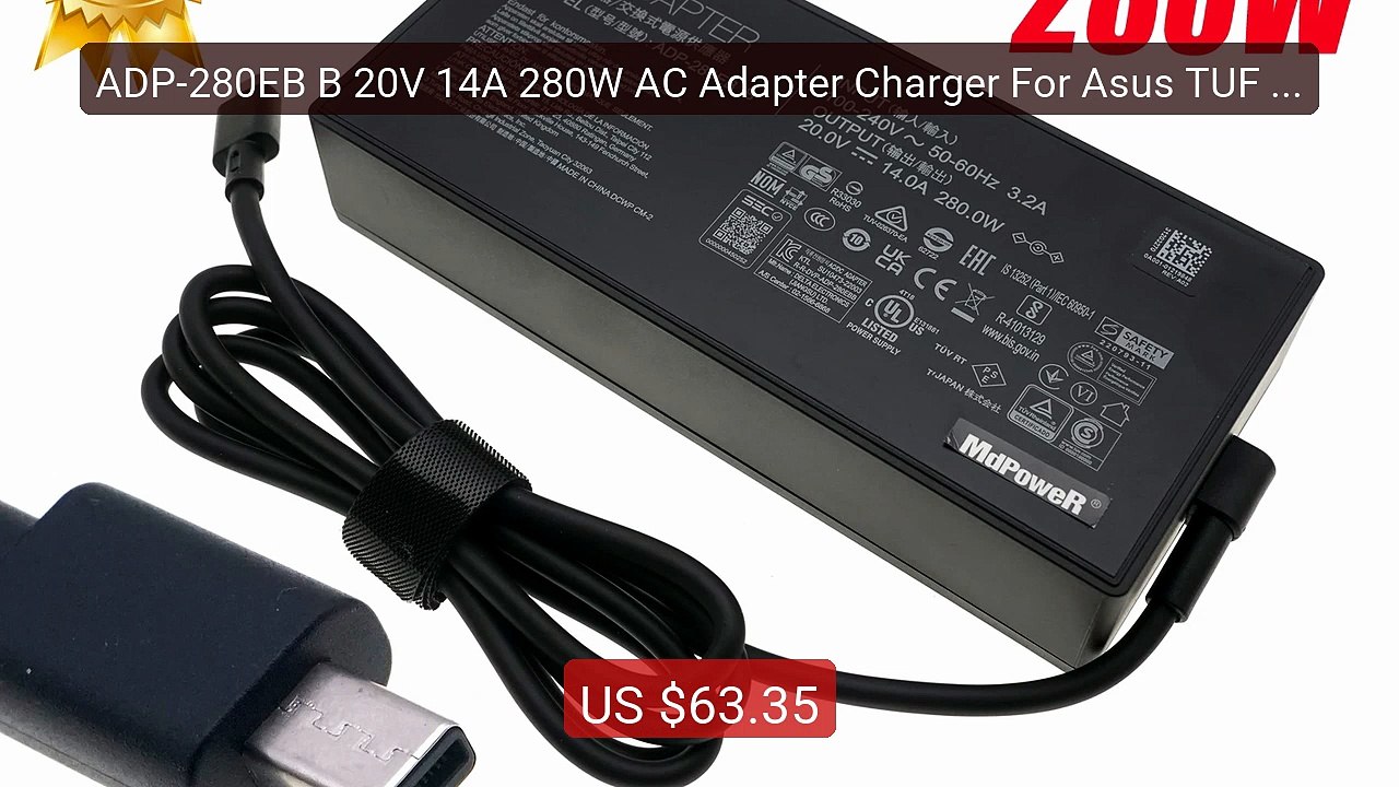 ADP-280EB B 20V 14A 280W AC Adapter Charger For Asus TUF 6 Pro... -- Hot Deal 2026 | Limited Offer!