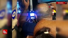 Esenyurt’ta minibüs şoförünün seyir halindeyken video izlediği anlar