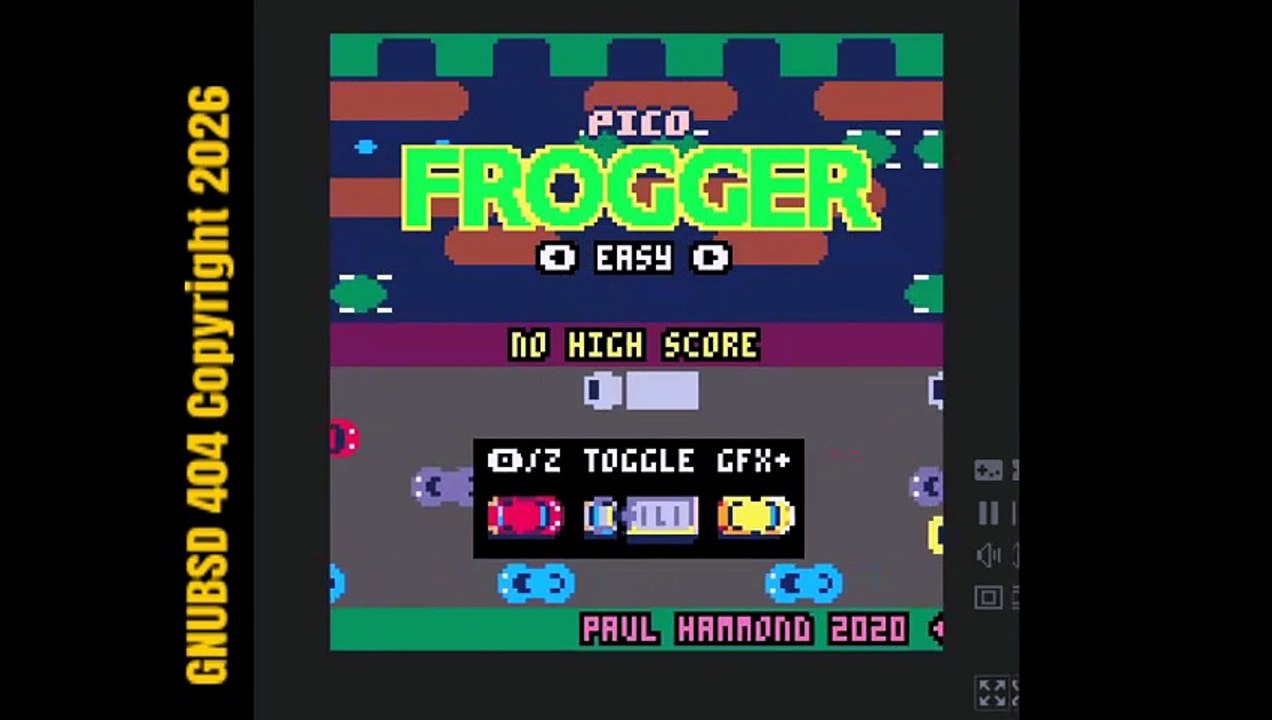 GNUBSD404 Short N133 Pico Frogger (Linux/Web)