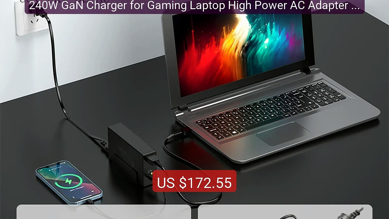 240W GaN Charger for Gaming Laptop High Power AC Adapter for Dell,... -- Best Deal 2026 | Shop Now!