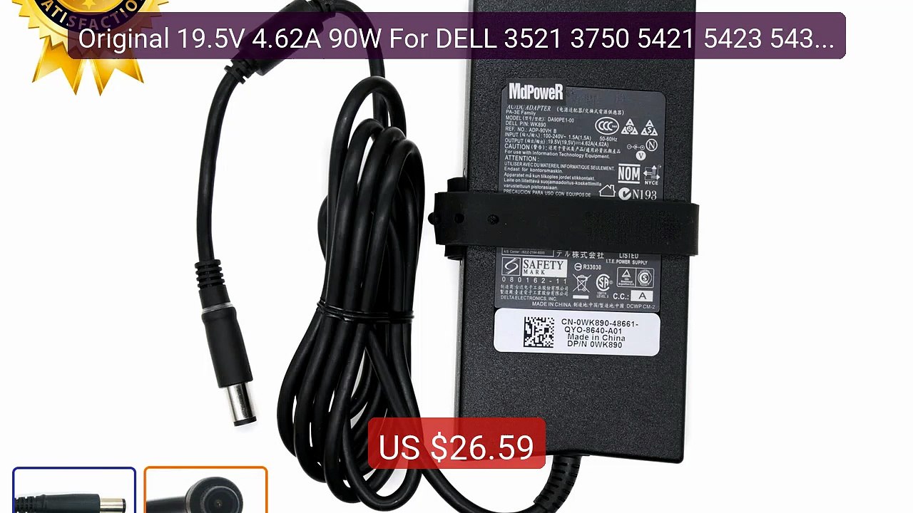 Original 19.5V 4.62A 90W For DELL 3521 3750 5421 5423 5437 55... -- Amazing Value 2026 | Must Have!