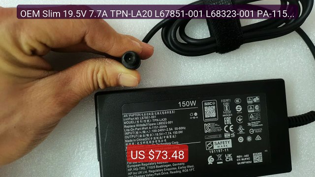 OEM Slim 19.5V 7.7A TPN-LA20 L67851-001 L68323-001 PA-1151-20H... Hot Deal 2026 | Limited Offer!