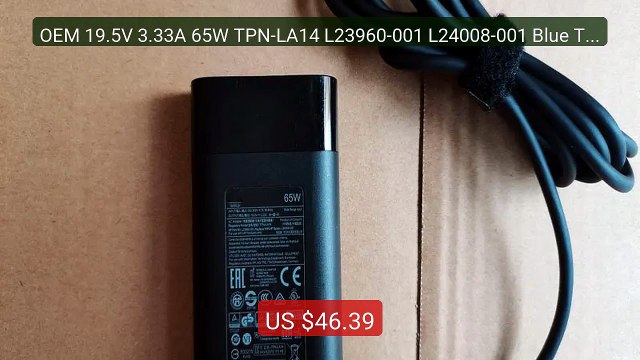 OEM 19.5V 3.33A 65W TPN-LA14 L23960-001 L24008-001 Blue Tip AC Ada... Best Deal 2026 | Shop Now!