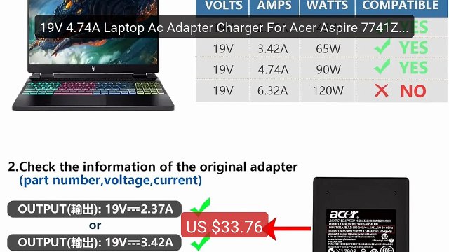 19V 4.74A Laptop Ac Adapter Charger For Acer Aspire 7741ZG ... Top Pick 2026 | Unbeatable Price!