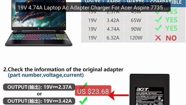 19V 4.74A Laptop Ac Adapter Charger For Acer Aspire 7735 7735... Amazing Value 2026 | Must Have!