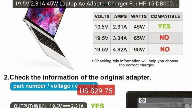19.5V 2.31A 45W Laptop Ac Adapter Charger For HP 15-DB0000 15-DQ000... Top Rated 2026 | Buy Now!