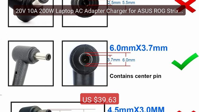 20V 10A 200W Laptop AC Adapter Charger for ASUS ROG Strix G17... Amazing Value 2026 | Must Have!
