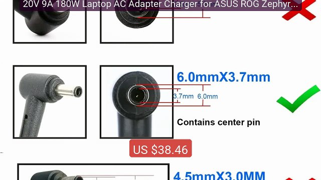 20V 9A 180W Laptop AC Adapter Charger for ASUS ROG Zephyrus... Top Pick 2026 | Unbeatable Price!