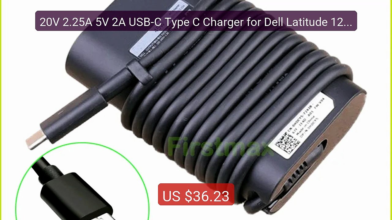 20V 2.25A 5V 2A USB-C Type C Charger for Dell Latitude 12 7... -- Top Pick 2026 | Unbeatable Price!