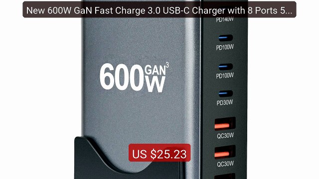 New 600W GaN Fast Charge 3.0 USB-C Charger with 8 Ports 5C3A PD, Po... Top Rated 2026 | Buy Now!