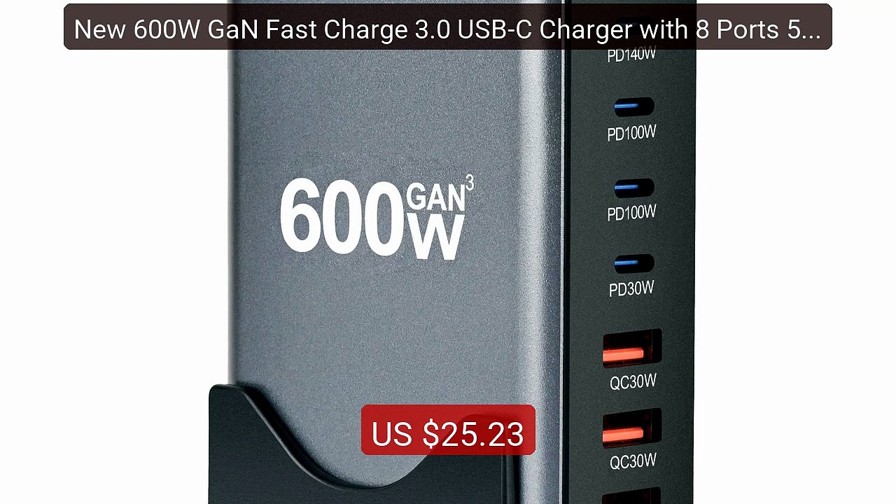 New 600W GaN Fast Charge 3.0 USB-C Charger with 8 Ports 5C3A PD, Po... -- Top Rated 2026 | Buy Now!