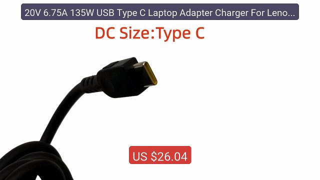 20V 6.75A 135W USB Type C Laptop Adapter Charger For Lenovo Th... Hot Deal 2026 | Limited Offer!