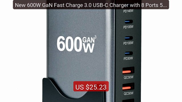 New 600W GaN Fast Charge 3.0 USB-C Charger with 8 Ports 5C3A PD, P... Best Deal 2026 | Shop Now!