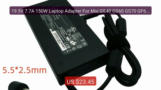 19.5V 7.7A 150W Laptop Adapter For Msi GS40 GS60 GS70 GF62 MS-16H7 ... Top Rated 2026 | Buy Now!