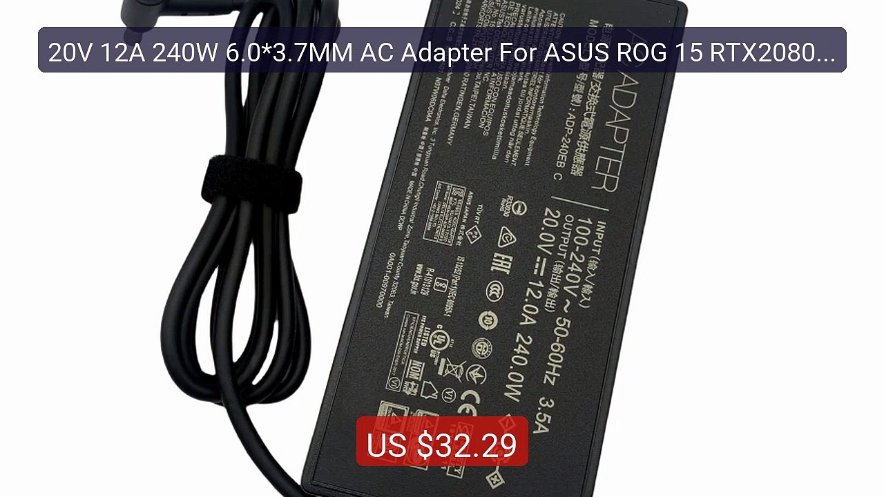 20V 12A 240W 6.0*3.7MM AC Adapter For ASUS ROG 15 RTX2080 Strix Sca... -- Top Rated 2026 | Buy Now!