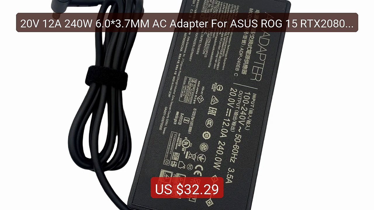 20V 12A 240W 6.0*3.7MM AC Adapter For ASUS ROG 15 RTX2080 Strix Sc... -- Best Deal 2026 | Shop Now!