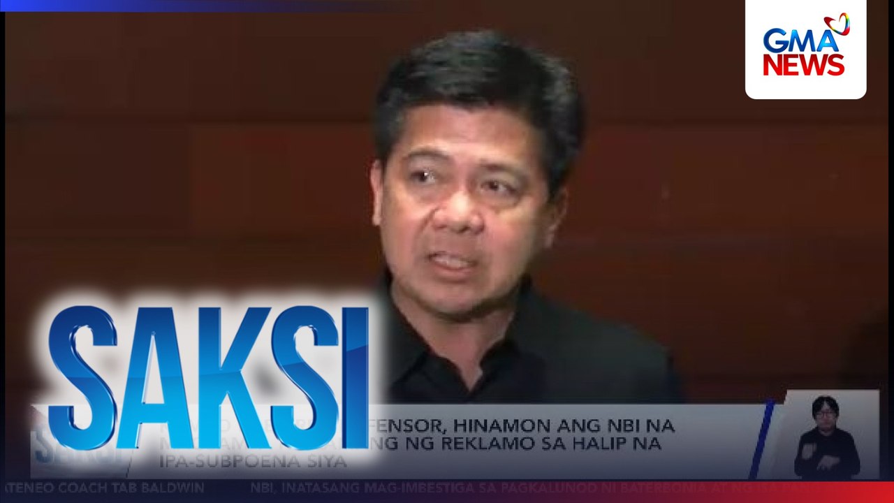 Kampo ni Ex-Rep. Defensor, hinamon ang NBI na magsampa na lamang ng reklamo sa halip na ipa-subpoena siya | Saksi
