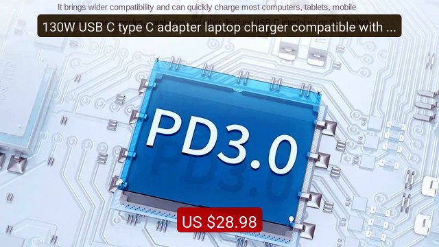 130W USB C type C adapter laptop charger compatible with Dell ... Hot Deal 2026 | Limited Offer!