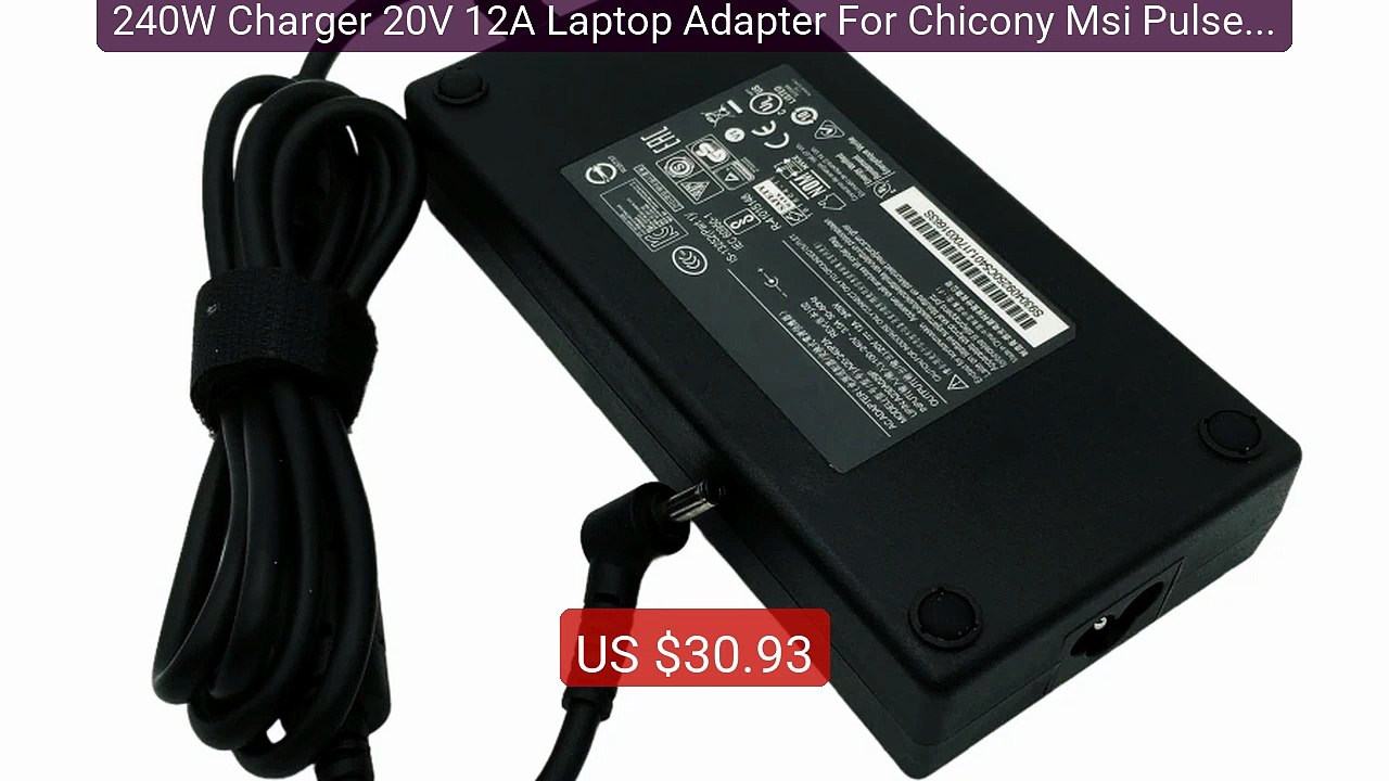 240W Charger 20V 12A Laptop Adapter For Chicony Msi Pulse GL6... -- Amazing Value 2026 | Must Have!