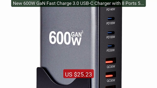 New 600W GaN Fast Charge 3.0 USB-C Charger with 8 Ports 5C3A P... Hot Deal 2026 | Limited Offer!