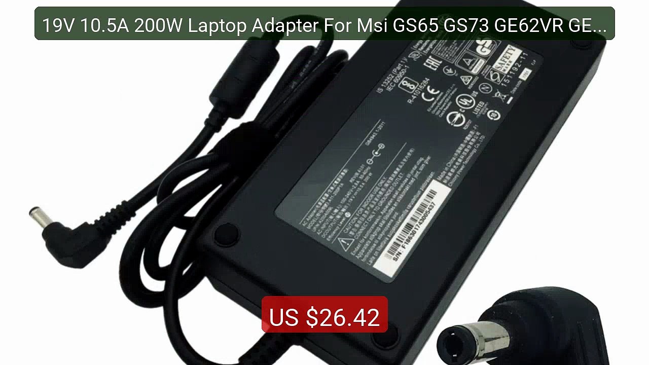 19V 10.5A 200W Laptop Adapter For Msi GS65 GS73 GE62VR GE63... -- Top Pick 2026 | Unbeatable Price!