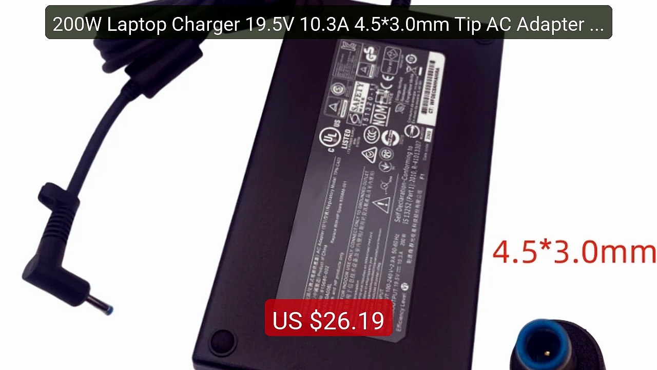 200W Laptop Charger 19.5V 10.3A 4.5*3.0mm Tip AC Adapter Fo... -- Top Pick 2026 | Unbeatable Price!