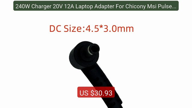 240W Charger 20V 12A Laptop Adapter For Chicony Msi Pulse GL66... Hot Deal 2026 | Limited Offer!