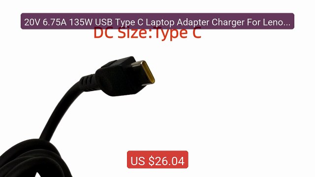 20V 6.75A 135W USB Type C Laptop Adapter Charger For Lenovo Th... Best Buy 2026 | Great Quality!