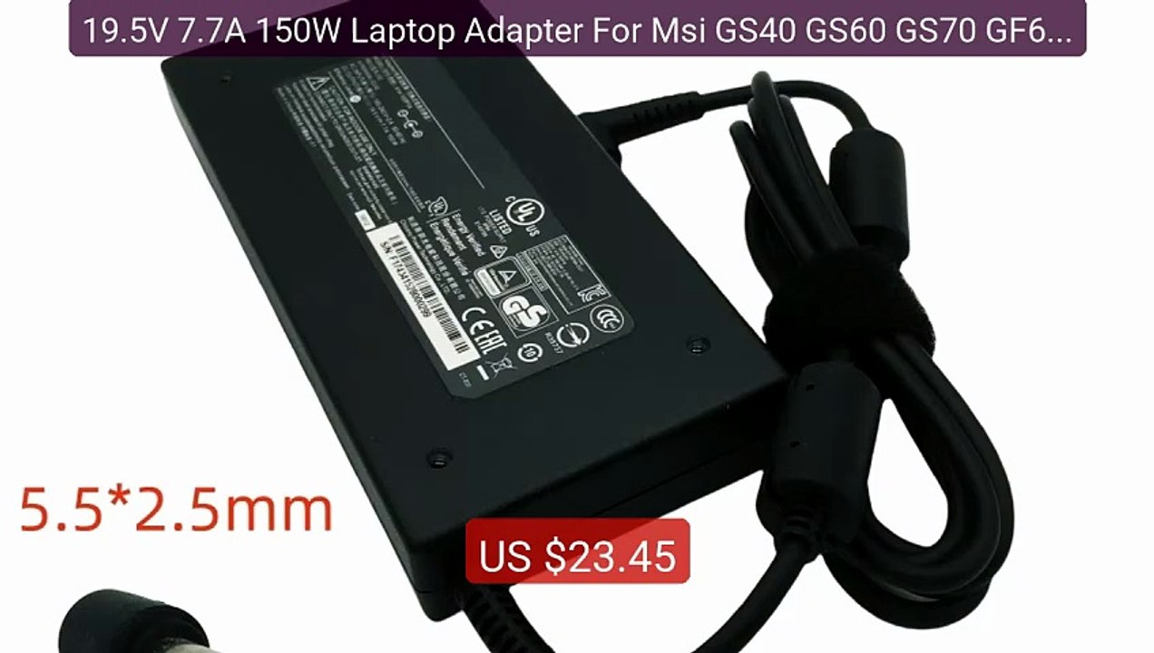 19.5V 7.7A 150W Laptop Adapter For Msi GS40 GS60 GS70 GF62 MS-16H7... -- Best Deal 2026 | Shop Now!