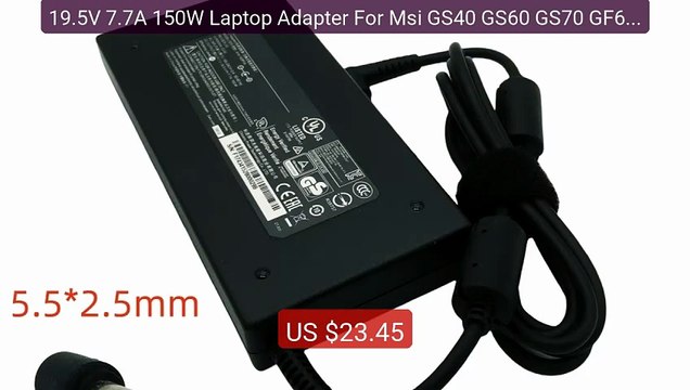 19.5V 7.7A 150W Laptop Adapter For Msi GS40 GS60 GS70 GF62 MS-16H7... Best Deal 2026 | Shop Now!