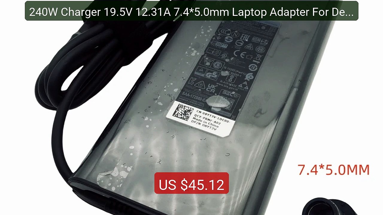 240W Charger 19.5V 12.31A 7.4*5.0mm Laptop Adapter For Dell P... -- Amazing Value 2026 | Must Have!