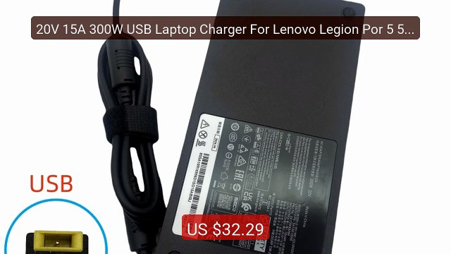 20V 15A 300W USB Laptop Charger For Lenovo Legion Por 5 5i 7 ... Amazing Value 2026 | Must Have!