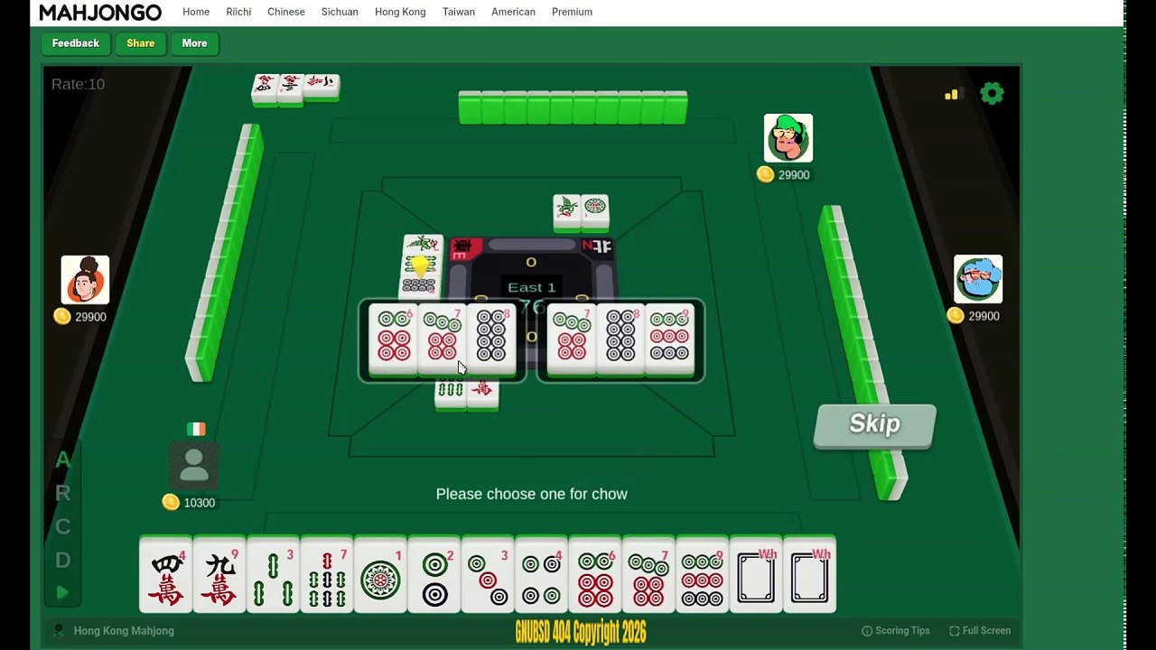 GNUBSD 404 Short N134 Majongo Hong Kong Mahjong (Linux/Web)