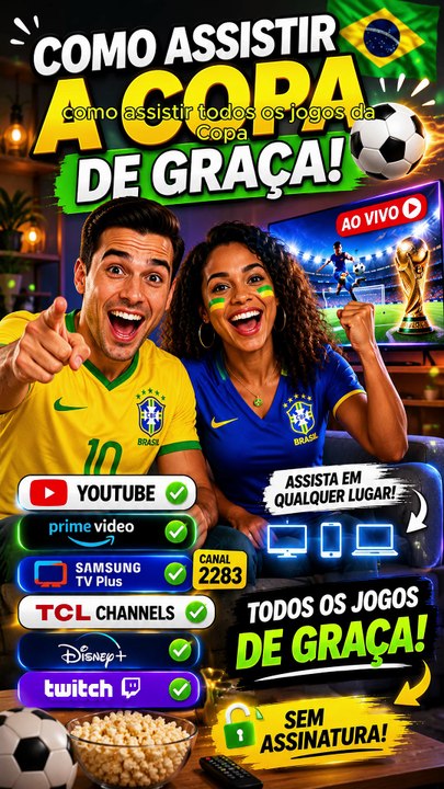 COMO ASSISTIR TODOS OS JOGOS DA COPA DO MUNDO DE GRAÇA E SEM ANÚNCIOS! ⚽📺