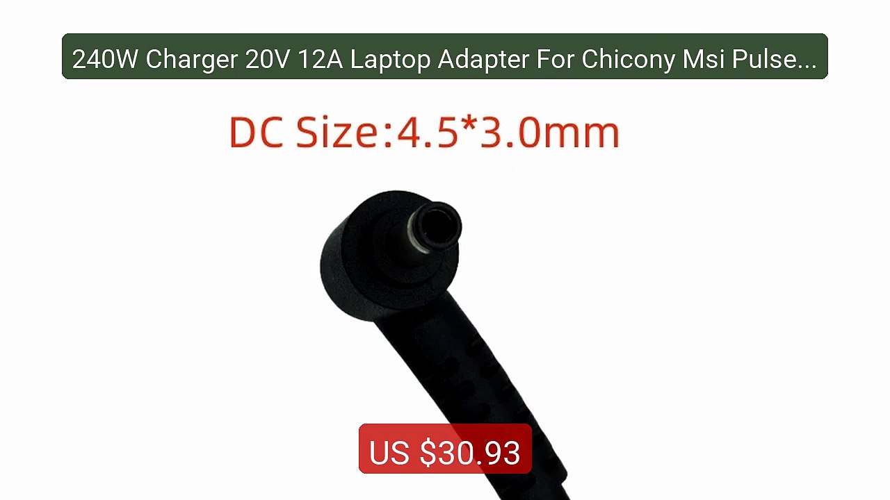 240W Charger 20V 12A Laptop Adapter For Chicony Msi Pulse GL66... -- Hot Deal 2026 | Limited Offer!