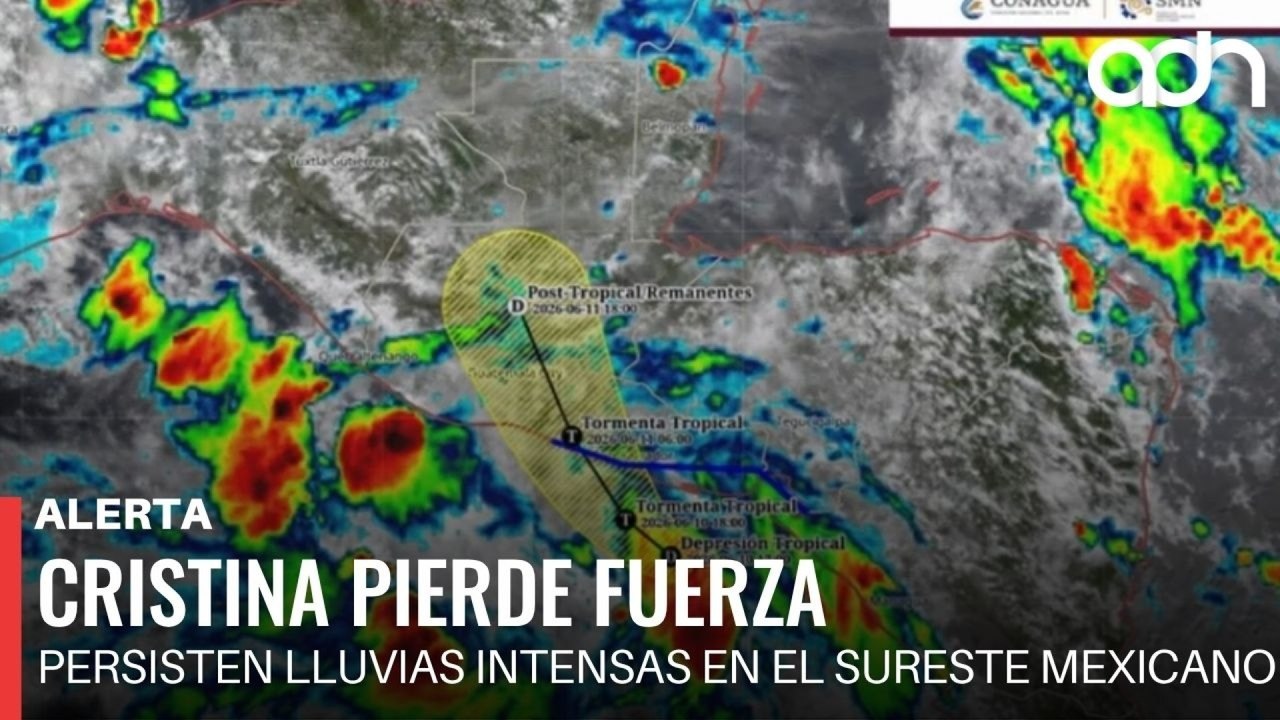 🚨¡Última Hora! Se debilita la tormenta tropical Cristina; prevén su pronta disipación