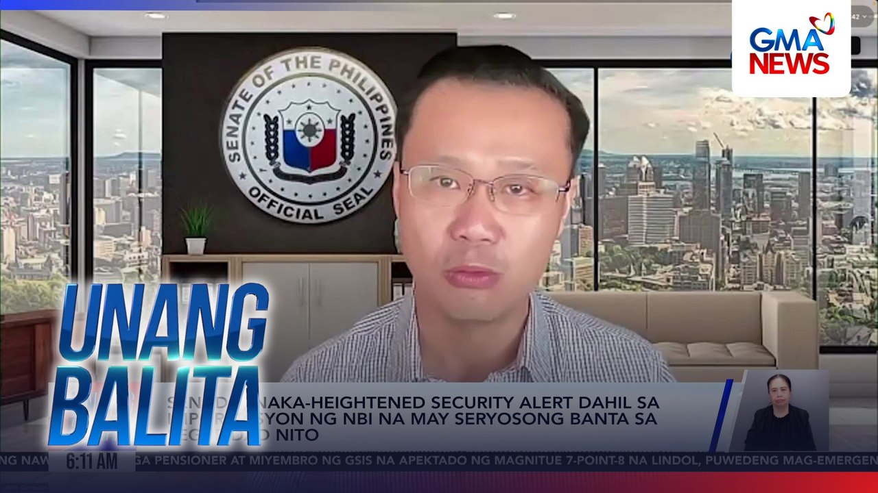 Senado, naka-heightened security alert dahil sa impormasyon ng NBI na may seryosong banta sa seguridad nito | Unang Balita