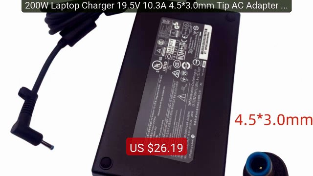 200W Laptop Charger 19.5V 10.3A 4.5*3.0mm Tip AC Adapter Fo... Top Pick 2026 | Unbeatable Price!